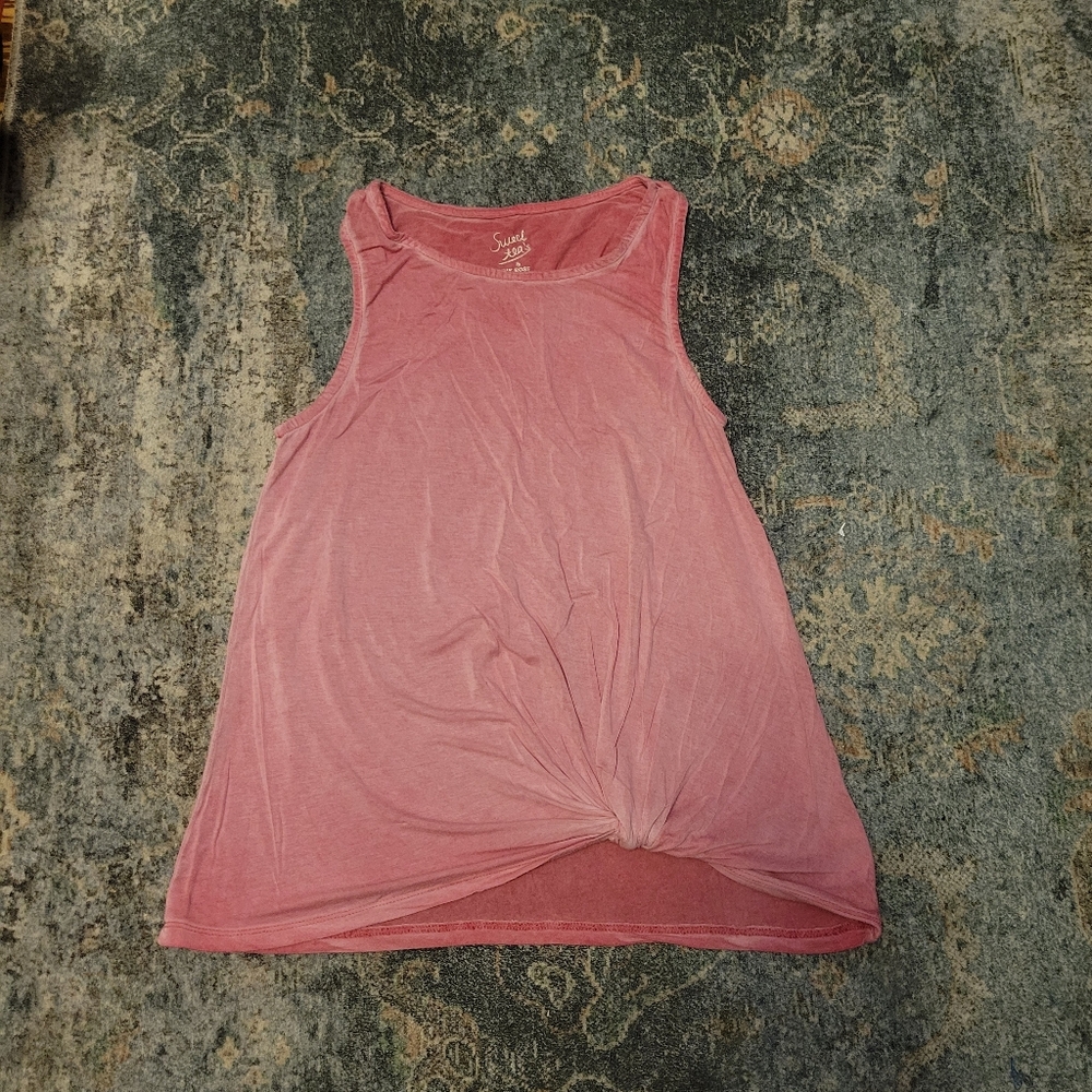 Pink Rose Knotted Pink Tank Top Size XS
